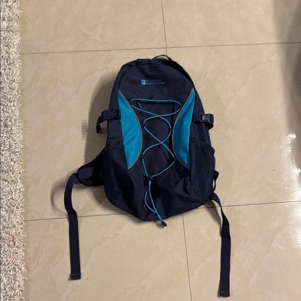 Blue Sporty Backpack with Elastic Straps